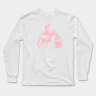 Barrel Racer Girl Blush Pink Watercolor Rodeo Gift Long Sleeve T-Shirt